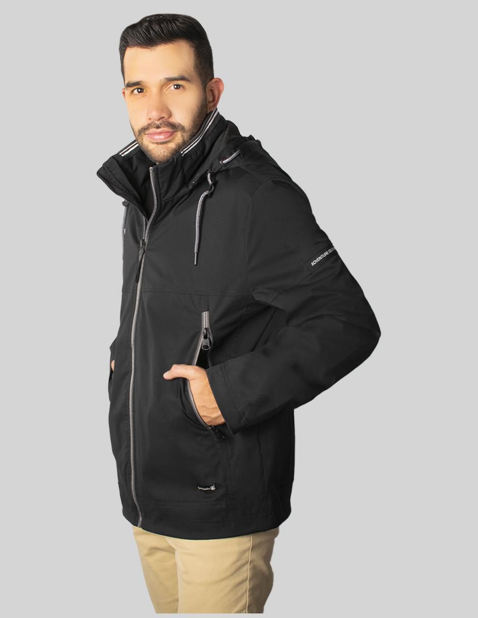 Chamarra acolchada impermeable capucha desmontable para hombre 3