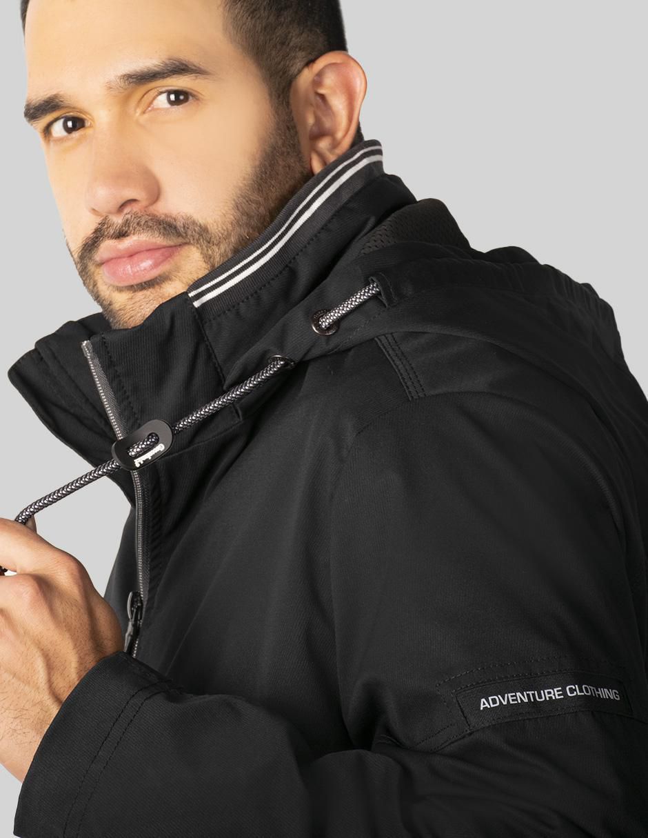 Chamarra acolchada impermeable capucha desmontable para hombre 4