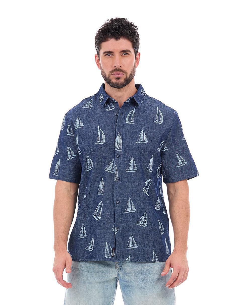 Camisa casual manga corta para hombre