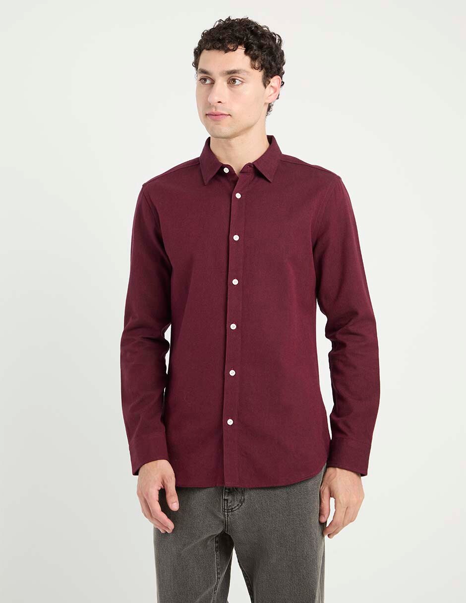 Camisa casual de algodón manga larga para hombre Camisa casual de algodón manga larga para hombre