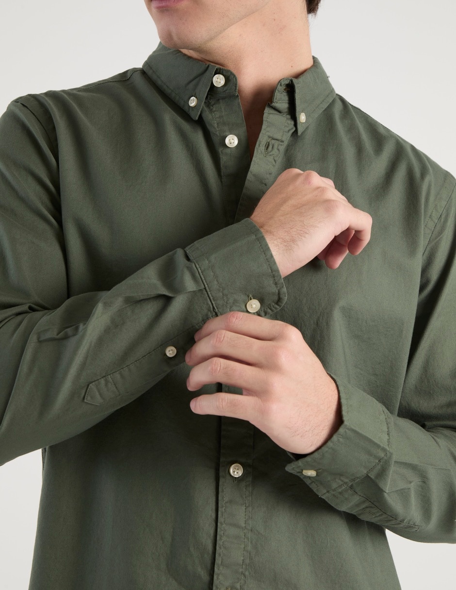 Camisa casual de algodón manga larga para hombre 5