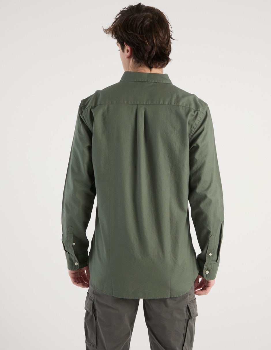 Camisa casual de algodón manga larga para hombre 6
