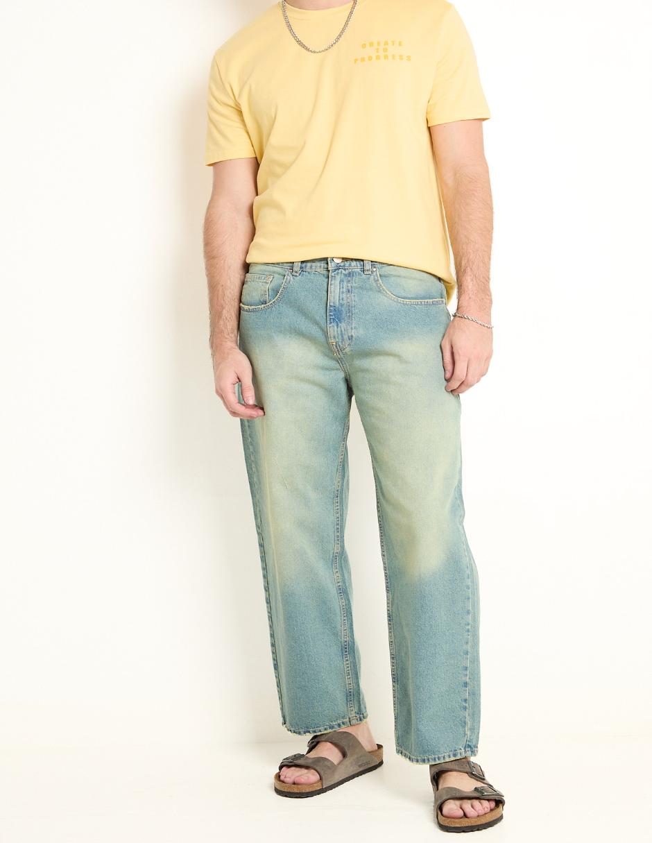 Jeans Straight lavado stone wash para hombre 1
