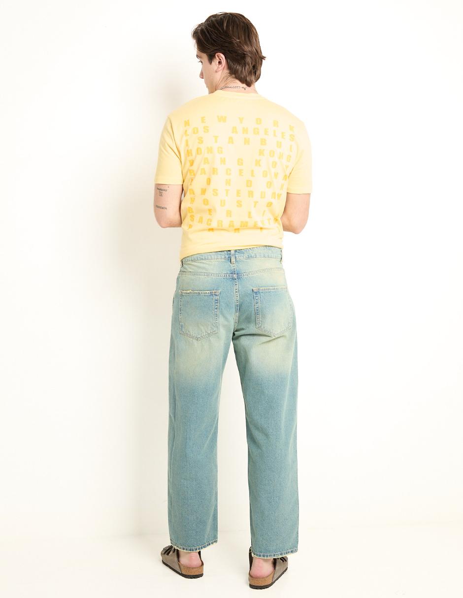 Jeans Straight lavado stone wash para hombre