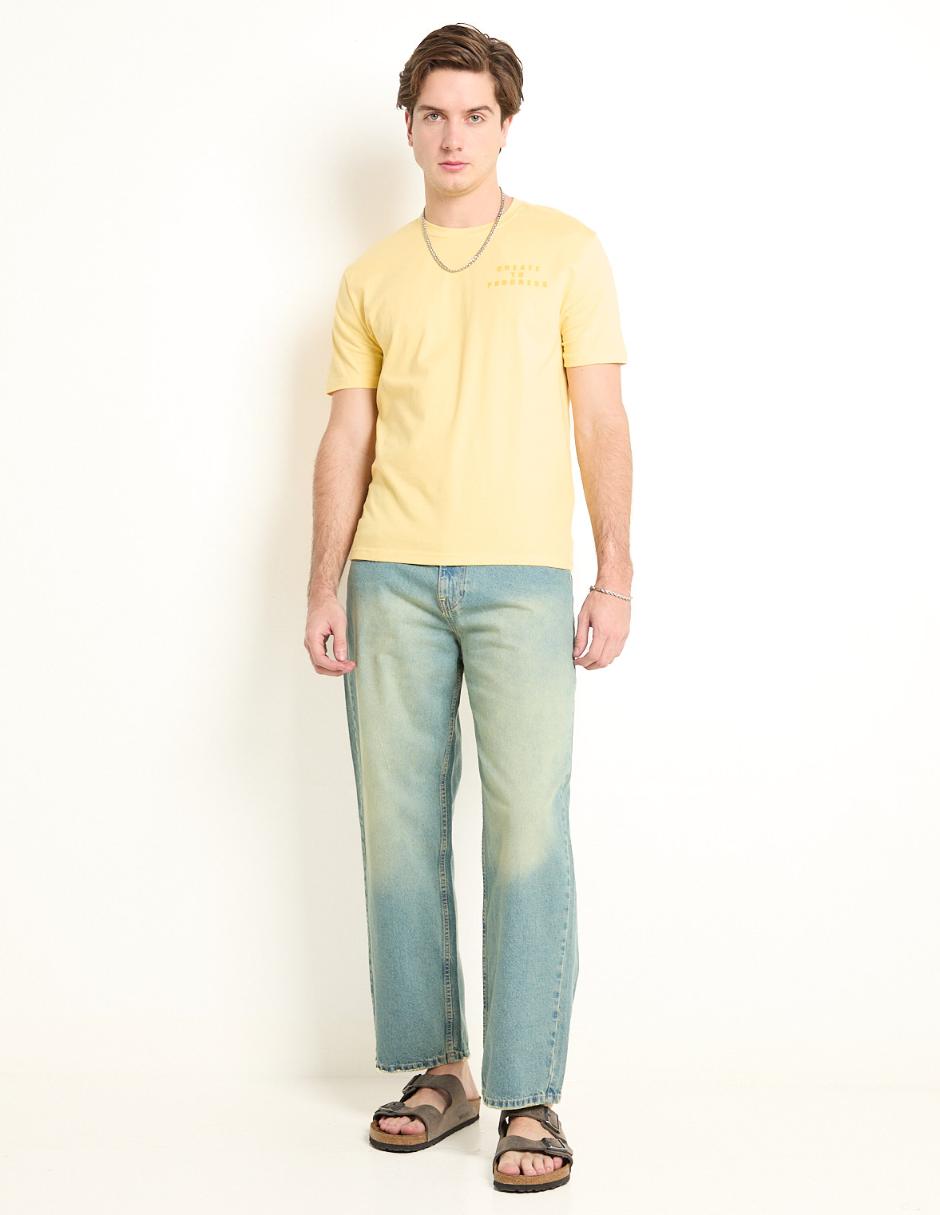 Jeans Straight lavado stone wash para hombre