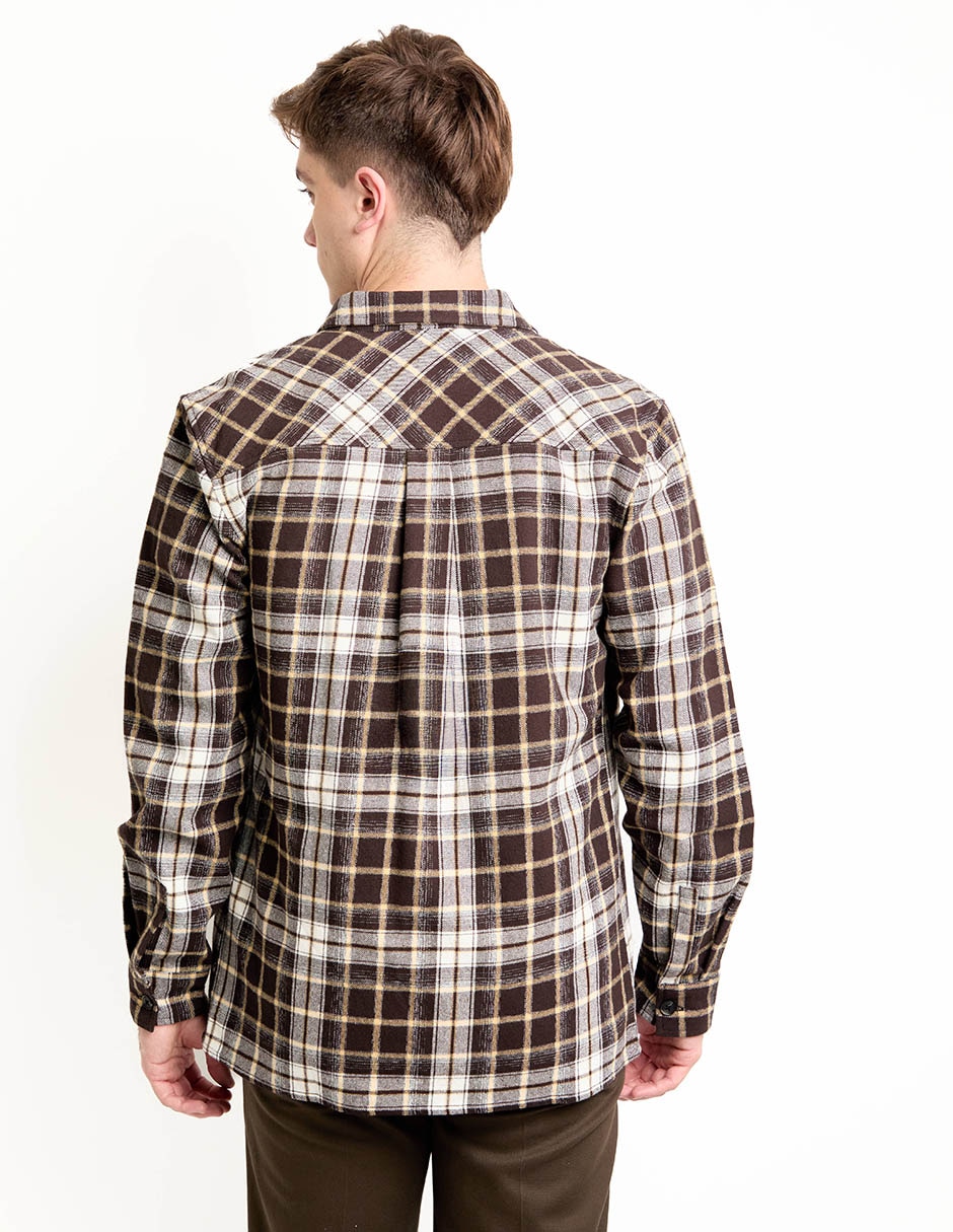 Sobrecamisa casual de algodón manga larga para hombre 2