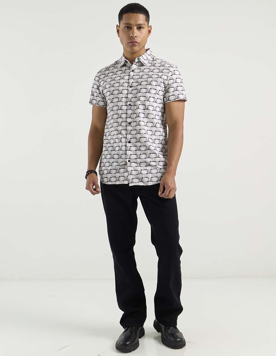 Camisa casual casual manga corta para hombre 3