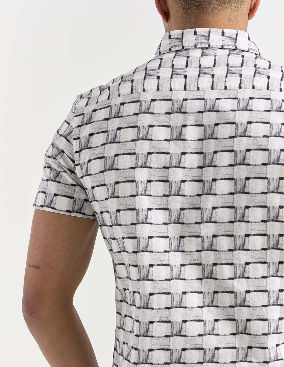 Camisa casual casual manga corta para hombre 5