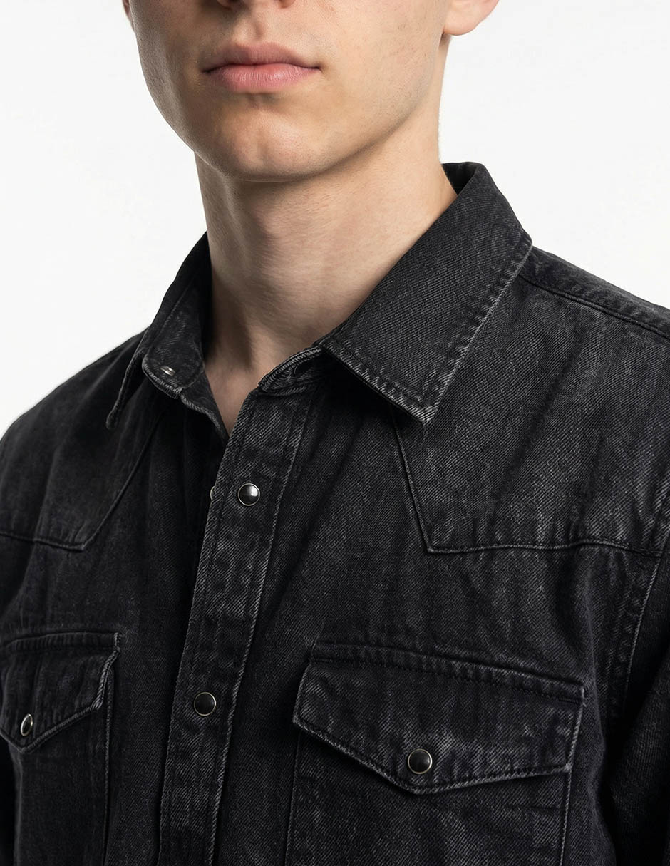 Camisa casual de algodón manga larga para hombre 4