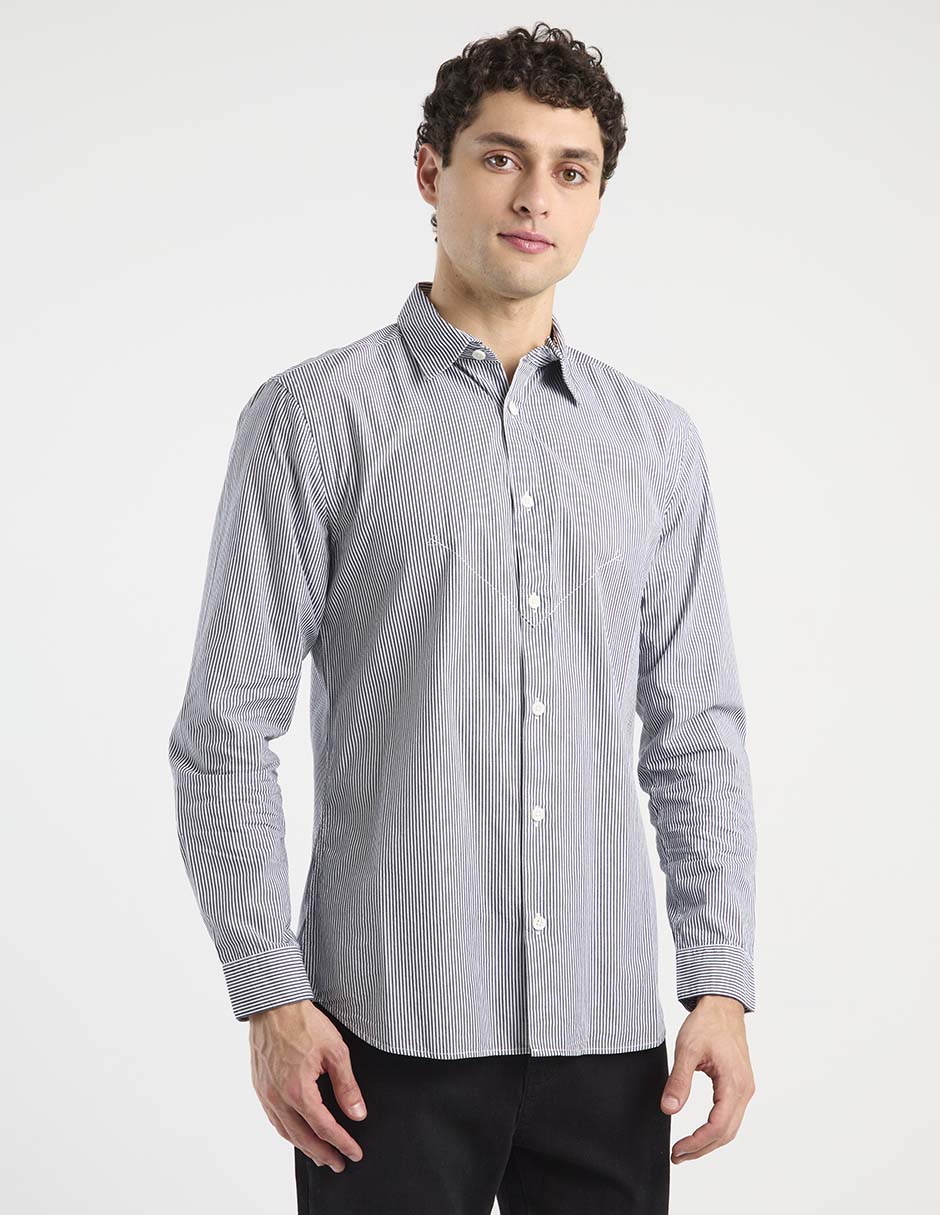 Camisa casual manga larga para hombre