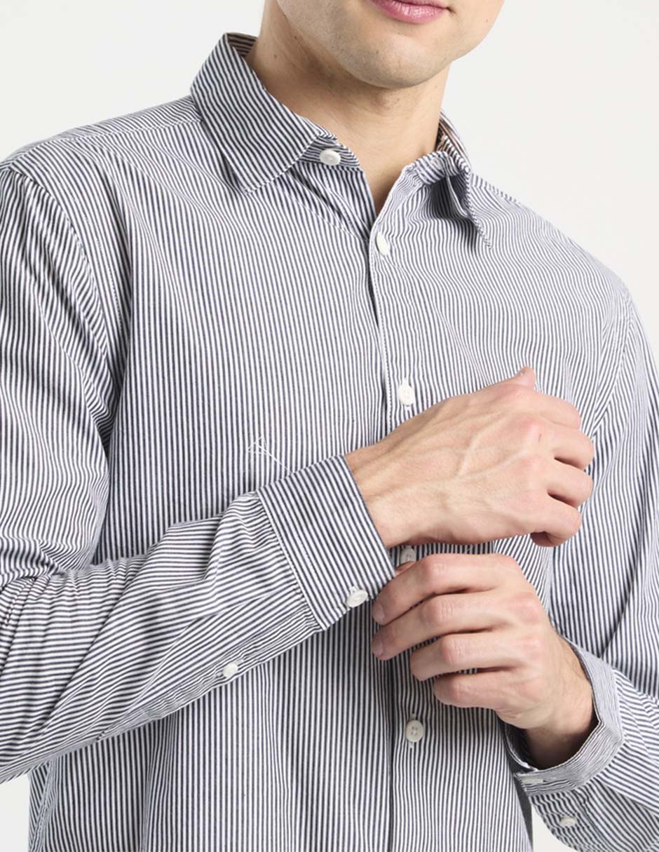 Camisa casual manga larga para hombre 4