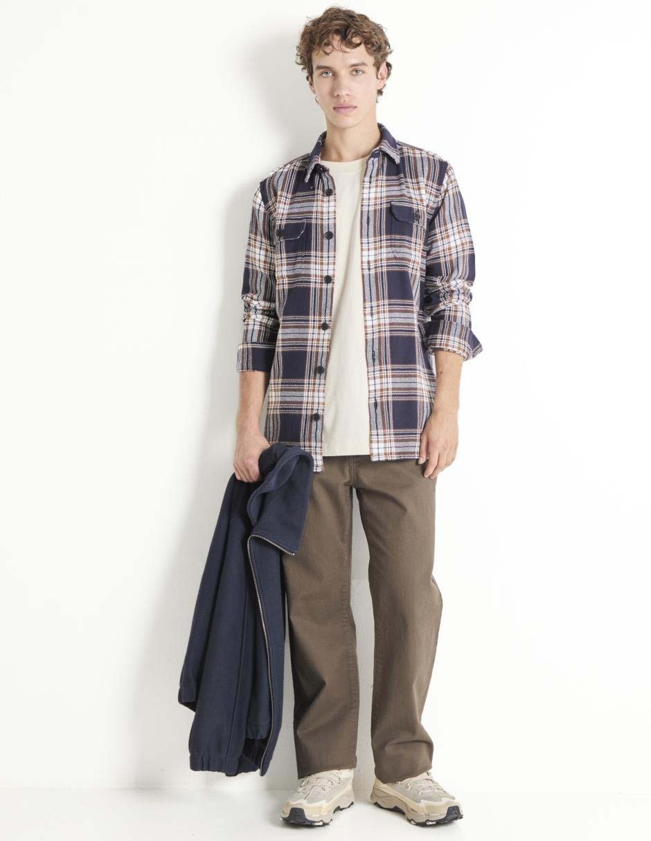 Camisa casual de algodón manga larga para hombre 3