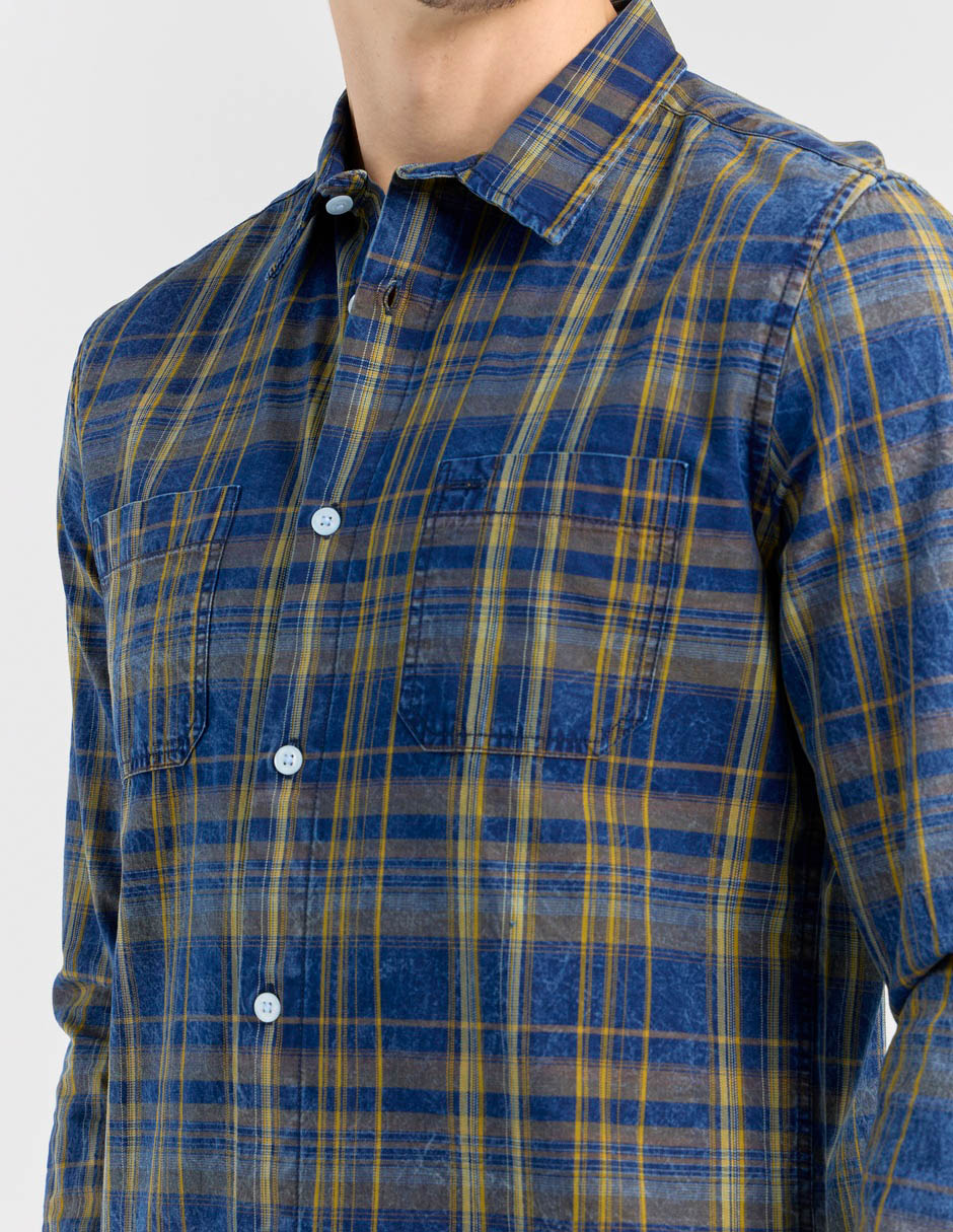 Camisa casual de algodón manga larga para hombre 4