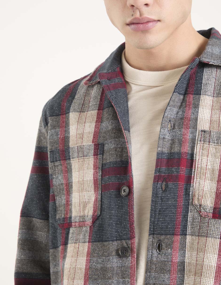 Camisa casual de algodón manga larga para hombre 4