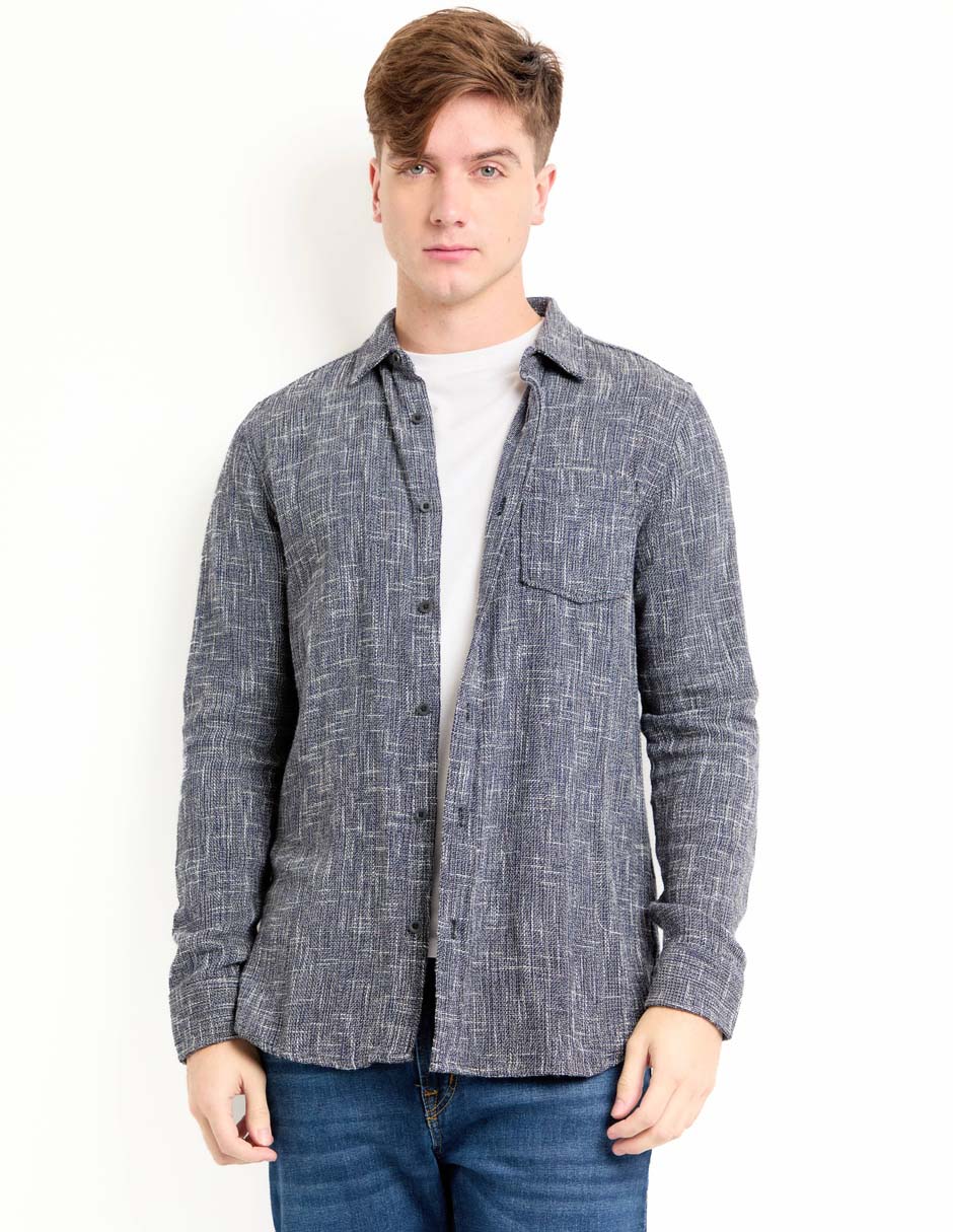 Camisa casual manga larga para hombre