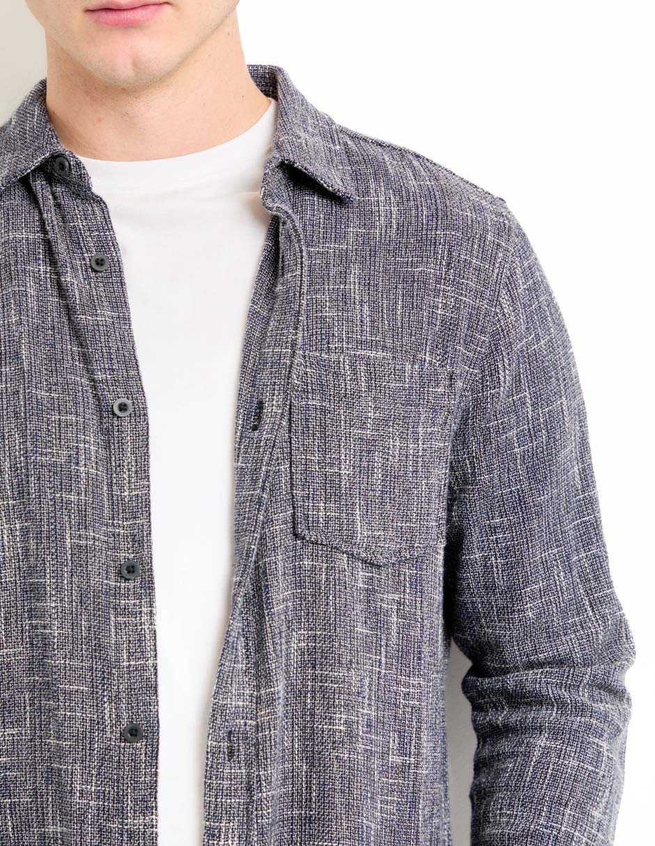 Camisa casual manga larga para hombre 4
