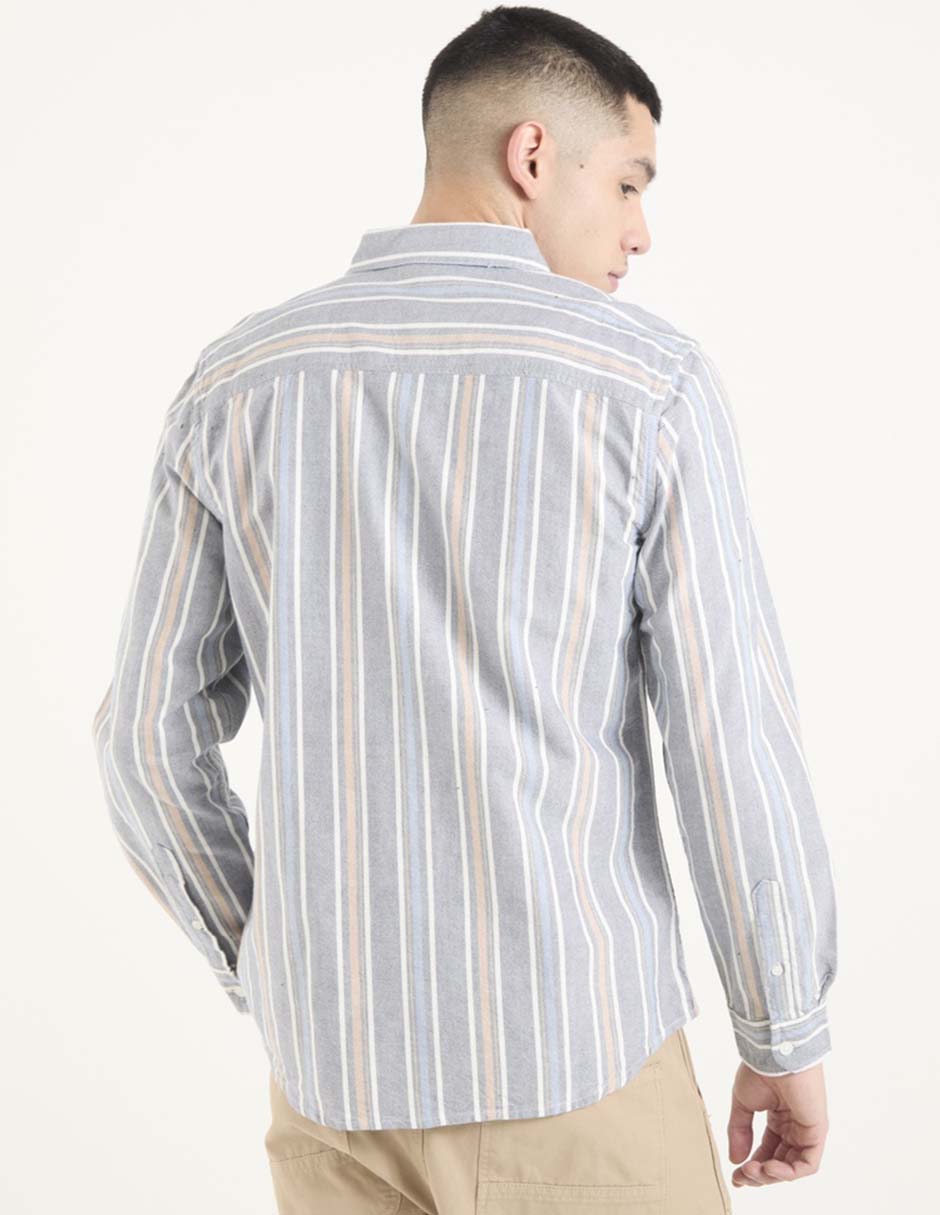 Camisa casual manga larga para hombre 2
