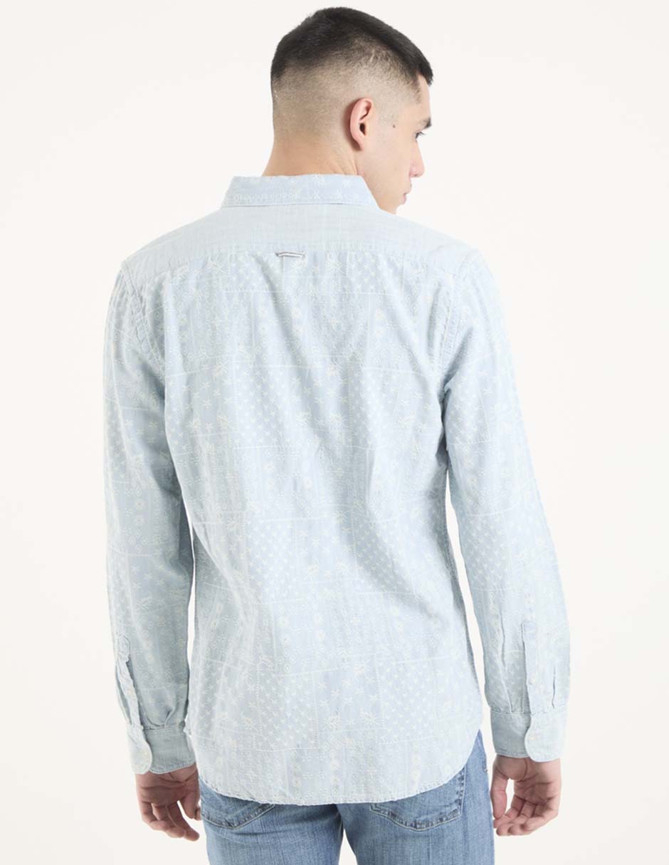 Camisa de vestir de algodón manga larga para hombre 2