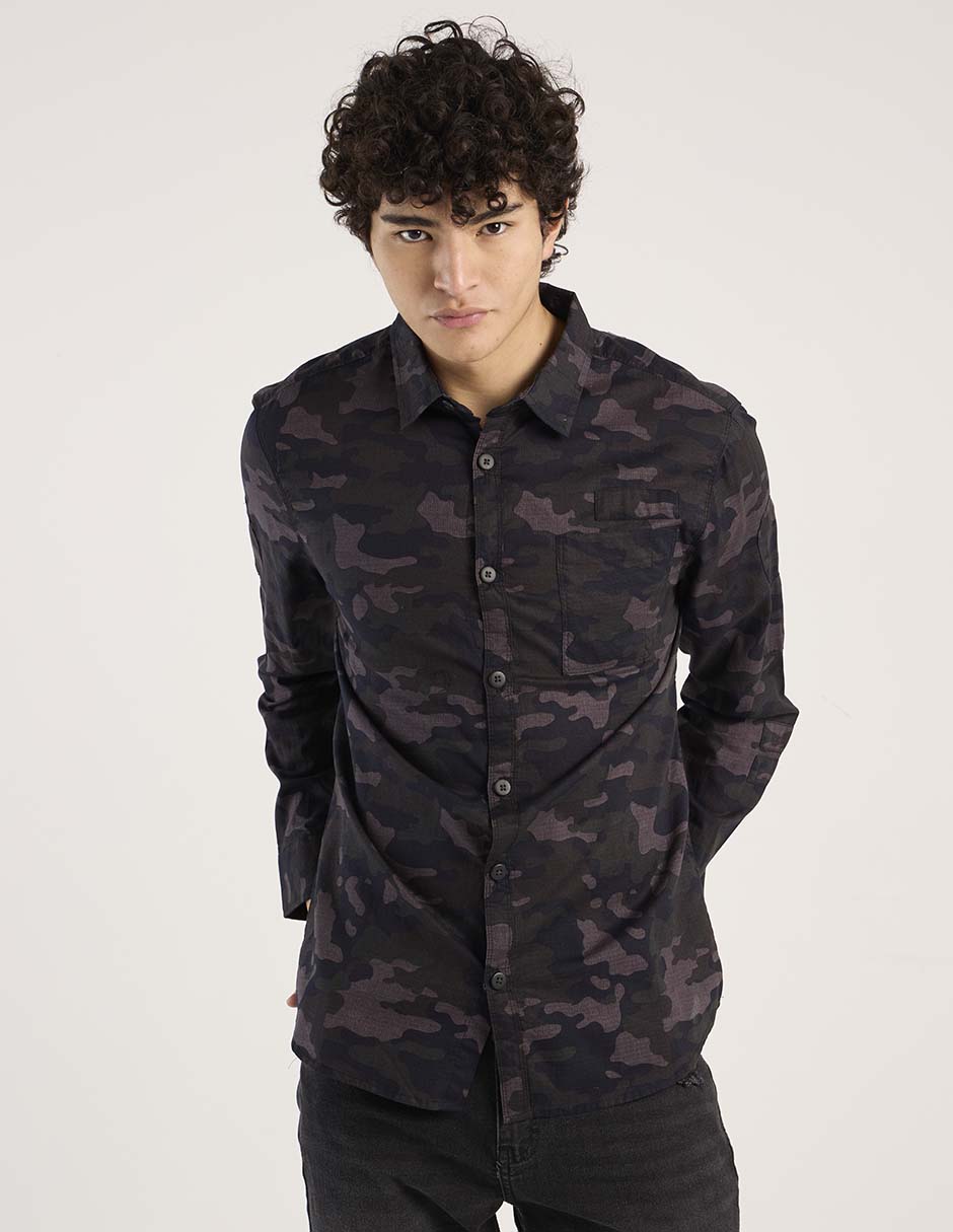Camisa casual de algodón manga larga para hombre 2