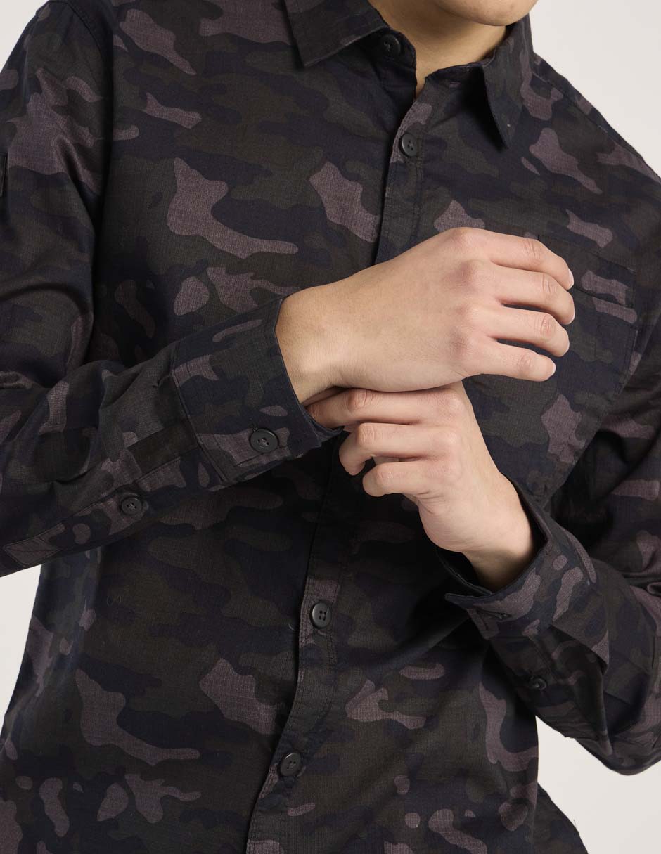 Camisa casual de algodón manga larga para hombre 5