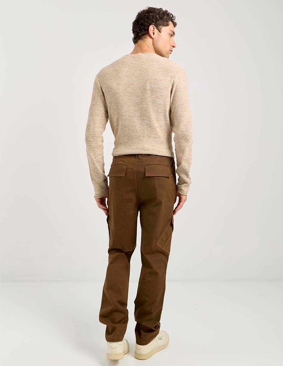 Pantalón cargo straight de algodón para hombre 2