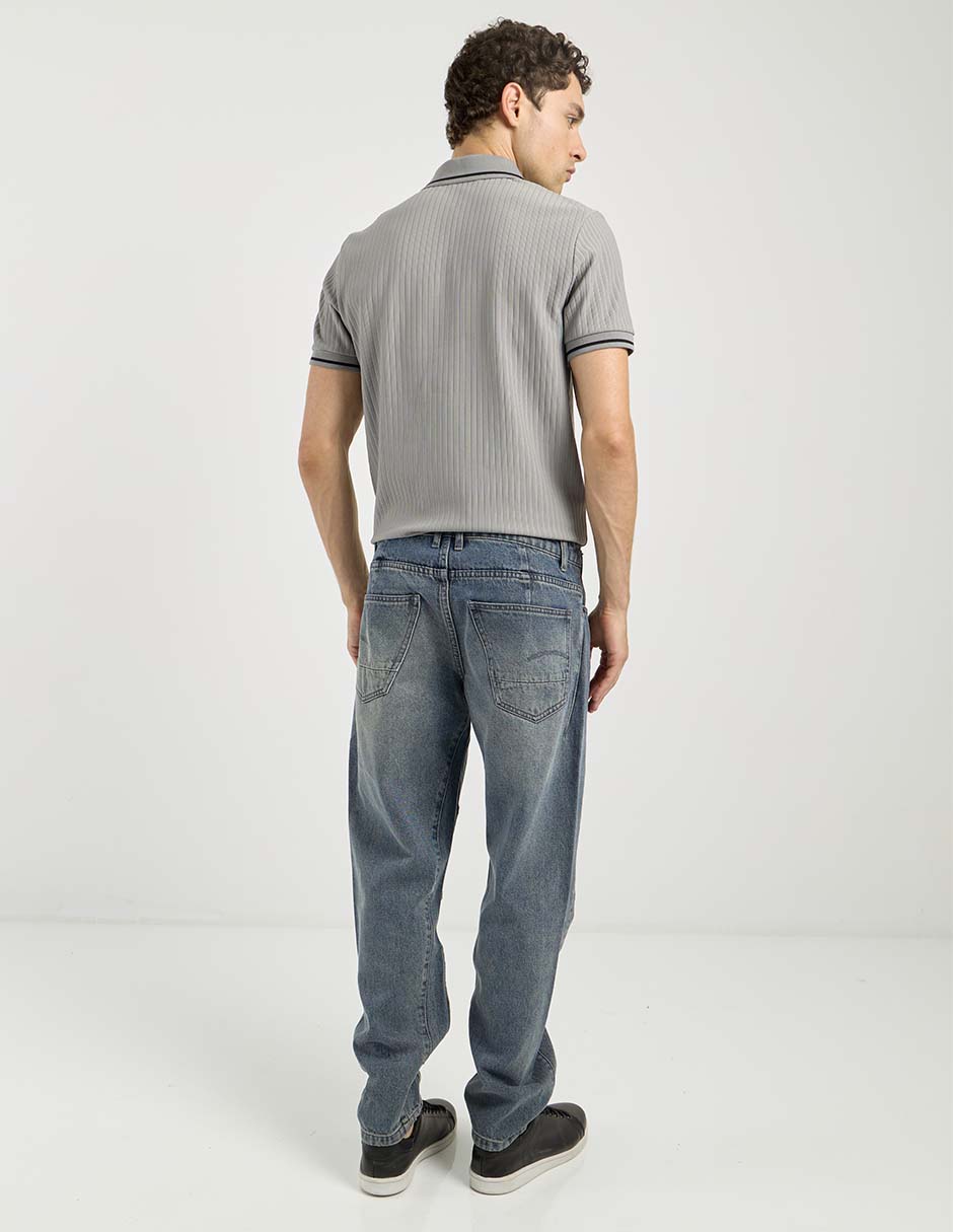 Jeans slim lavado stone wash para hombre 2