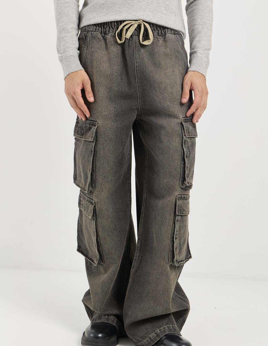 Pantalón cargo regular de algodón para hombre