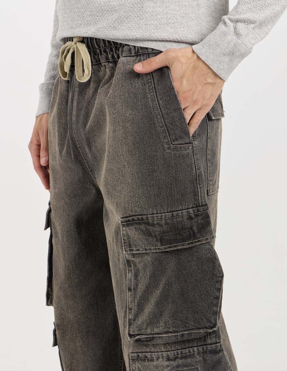 Pantalón cargo regular de algodón para hombre 4