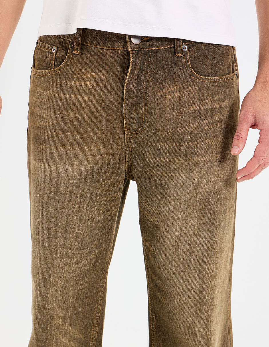 Jeans straight deslavado para hombre 4