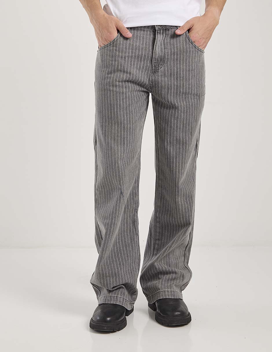 Jeans relaxed straight lavado obscuro para hombre