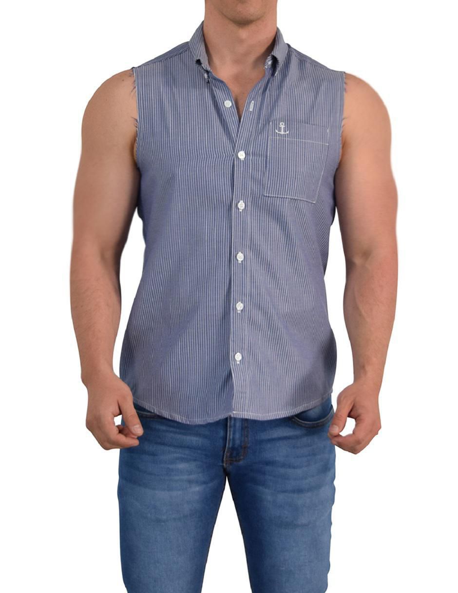 Camisa casual sin manga para hombre