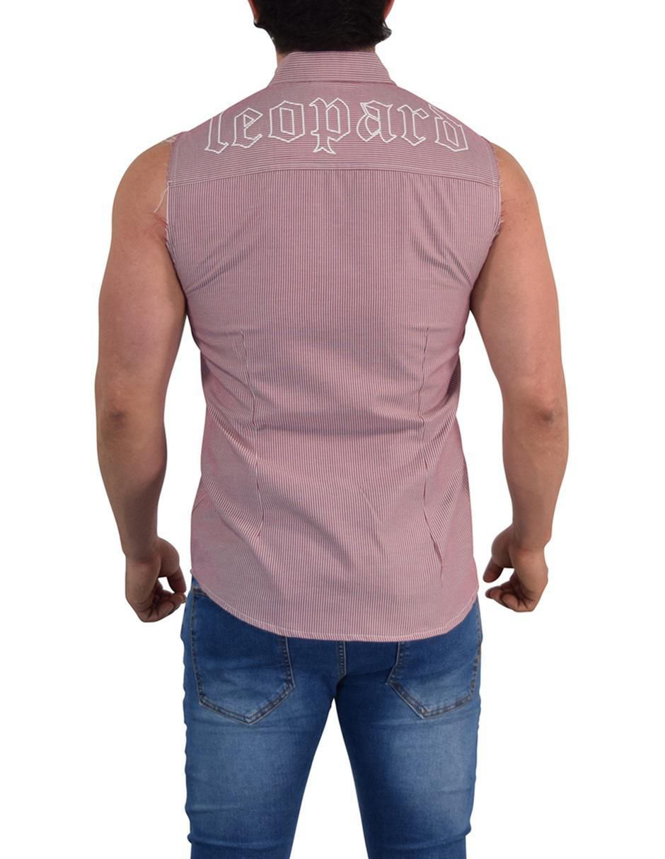 "camisa/sobrecamisa" casual john leopard "de" (si aplica) poliéster "manga" sin manga "para hombre"