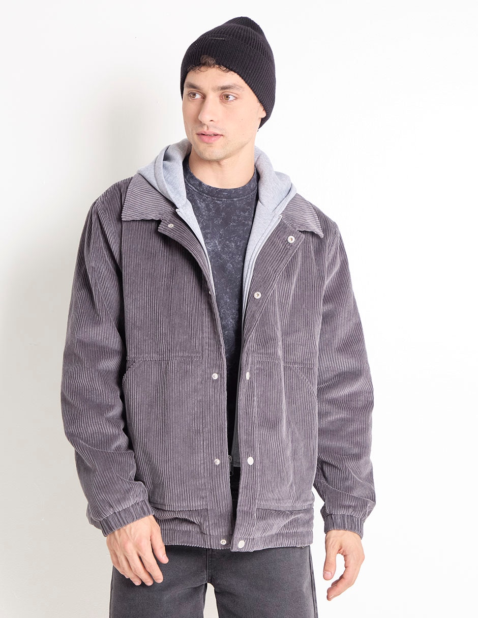Chamarra casual con capucha para hombre