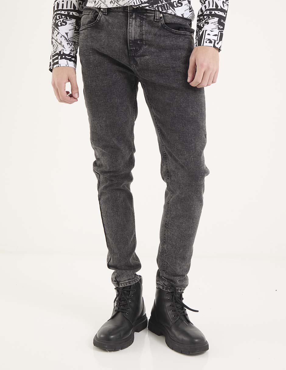 Jeans skinny lavado acid wash para hombre