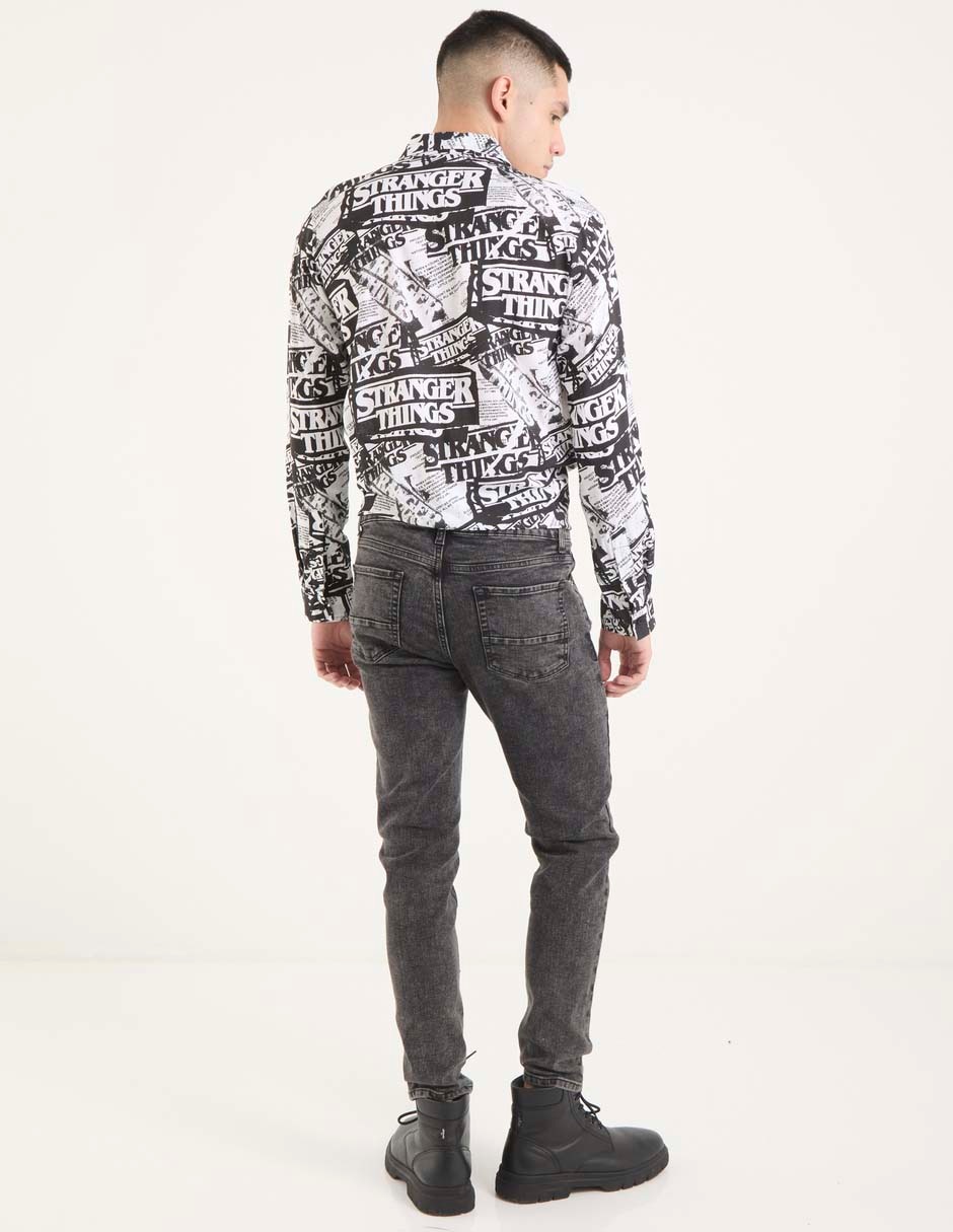 Jeans skinny lavado acid wash para hombre 2