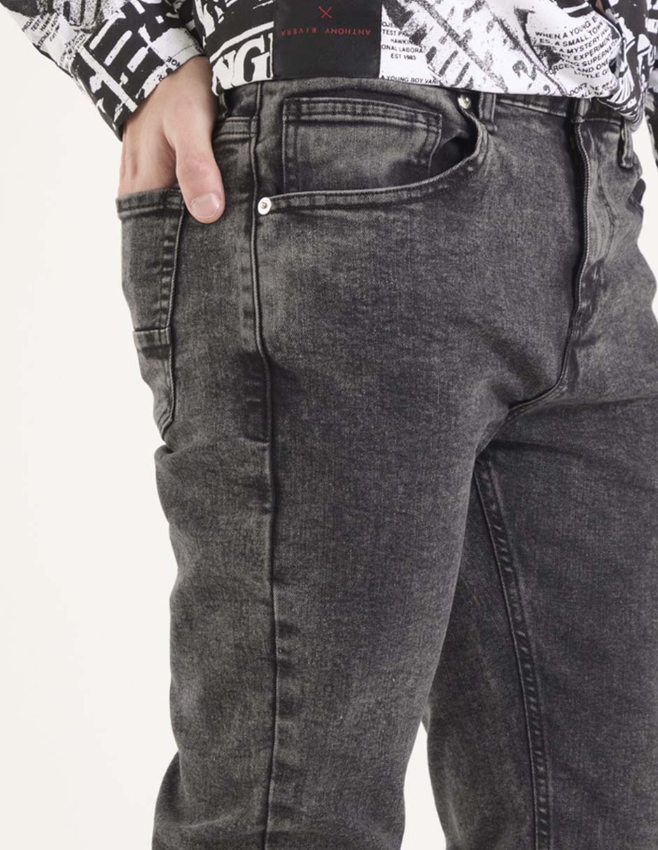 Jeans skinny lavado acid wash para hombre 4
