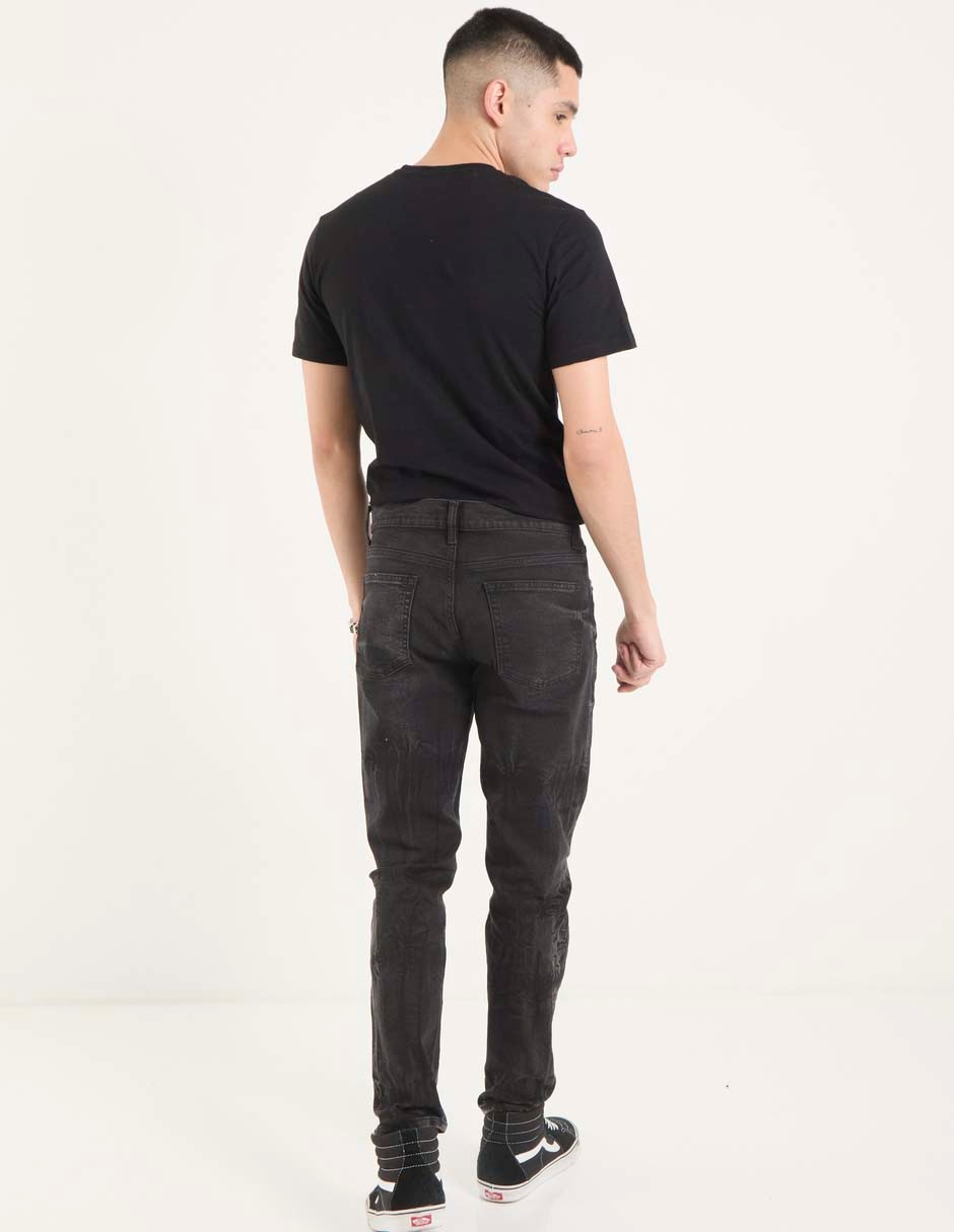 Jeans straight lavado obscuro para hombre 2