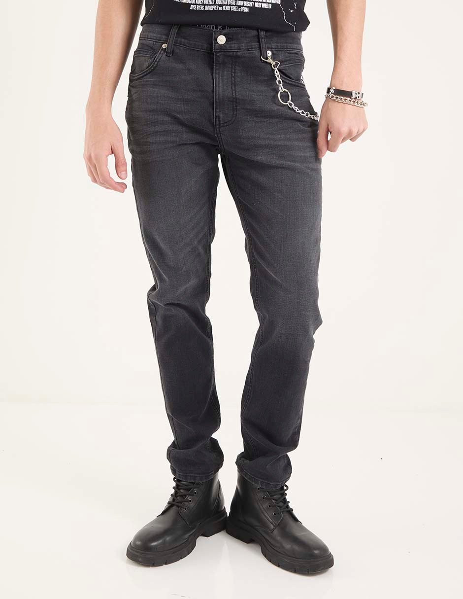 Jeans skinny lavado obscuro para hombre