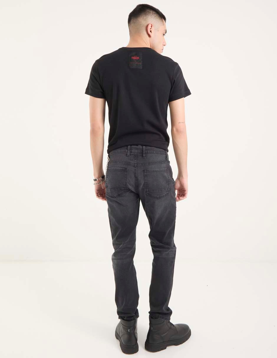Jeans skinny lavado obscuro para hombre 2