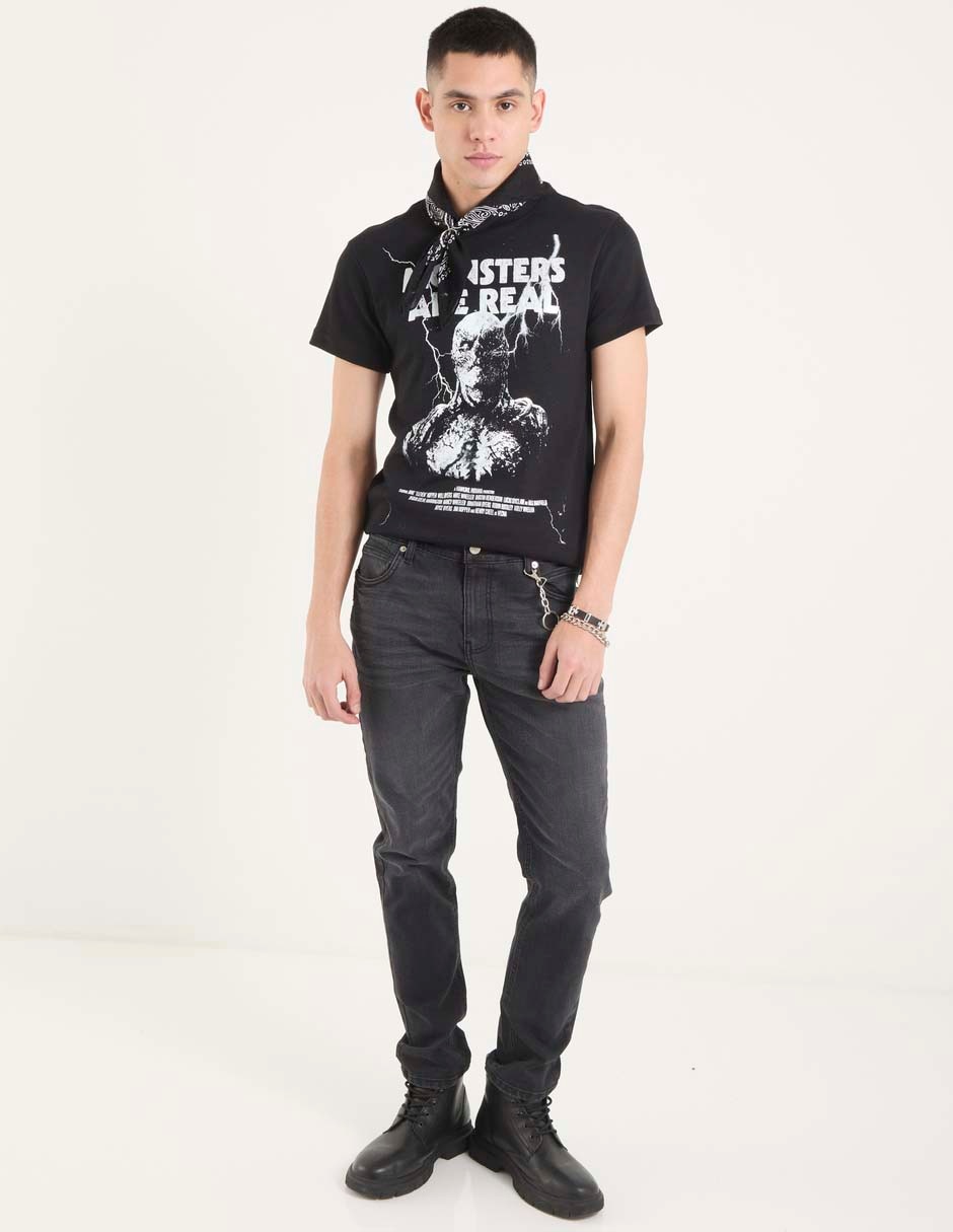 Jeans skinny lavado obscuro para hombre 3