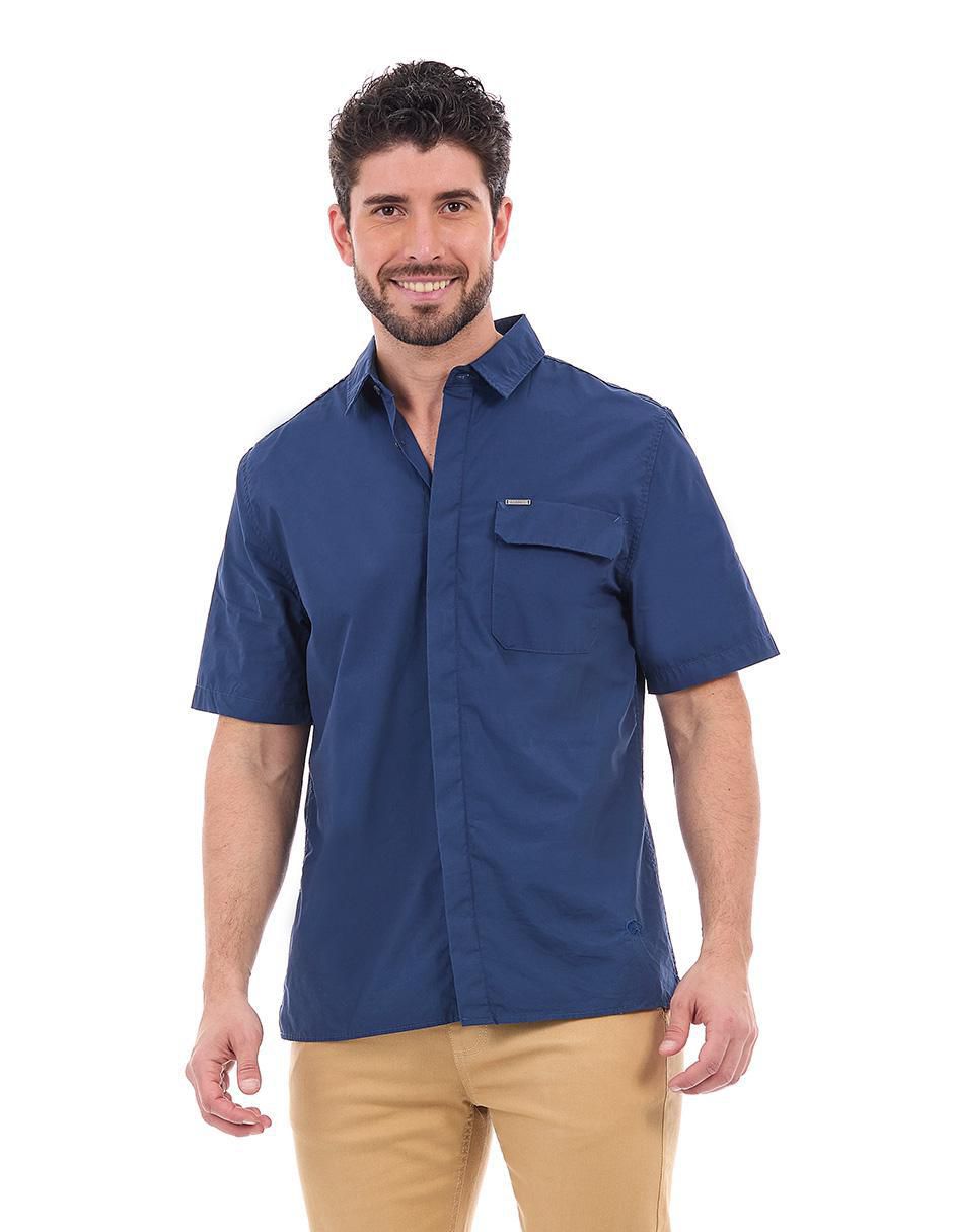 Camisa casual de algodón manga corta para hombre