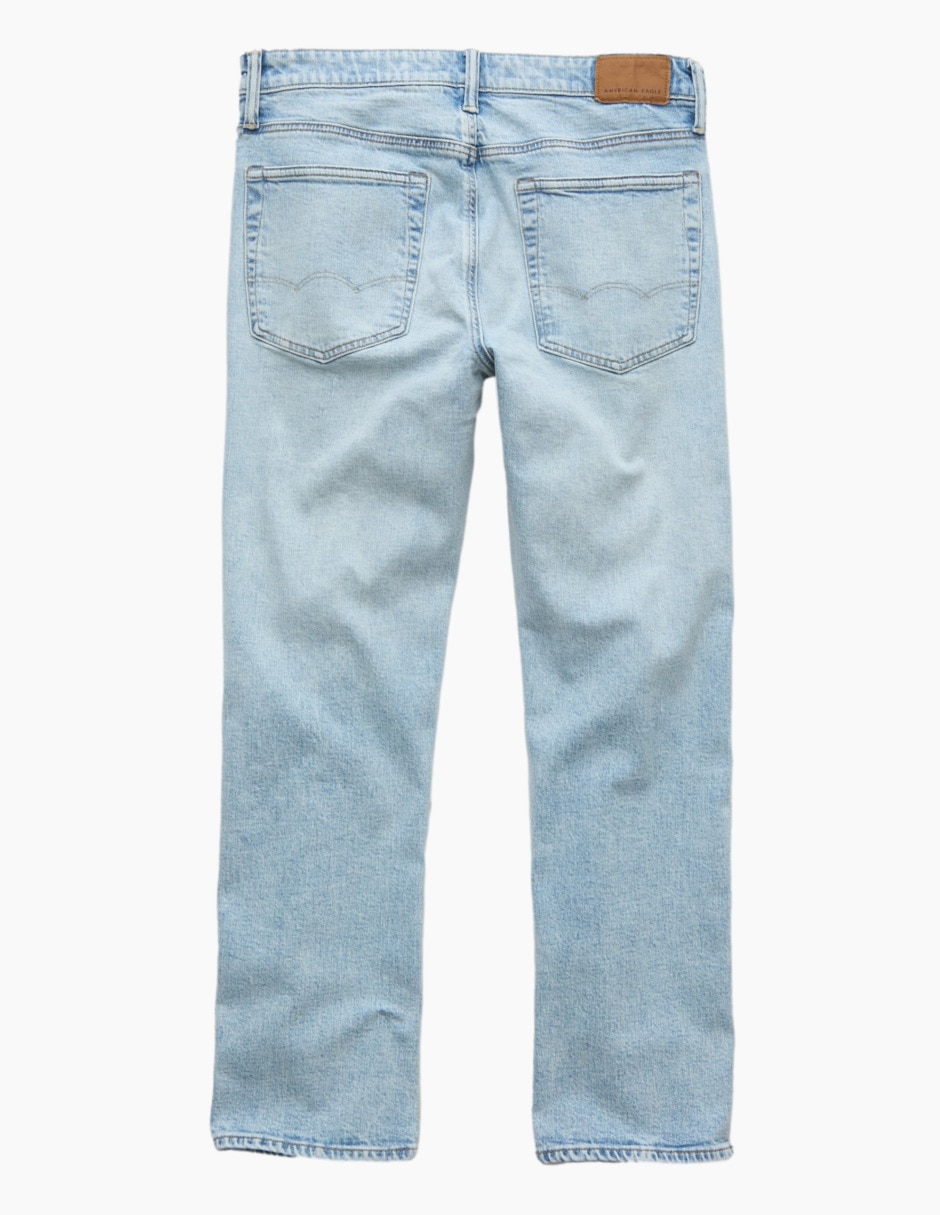 Jeans straight lavado claro para hombre 2