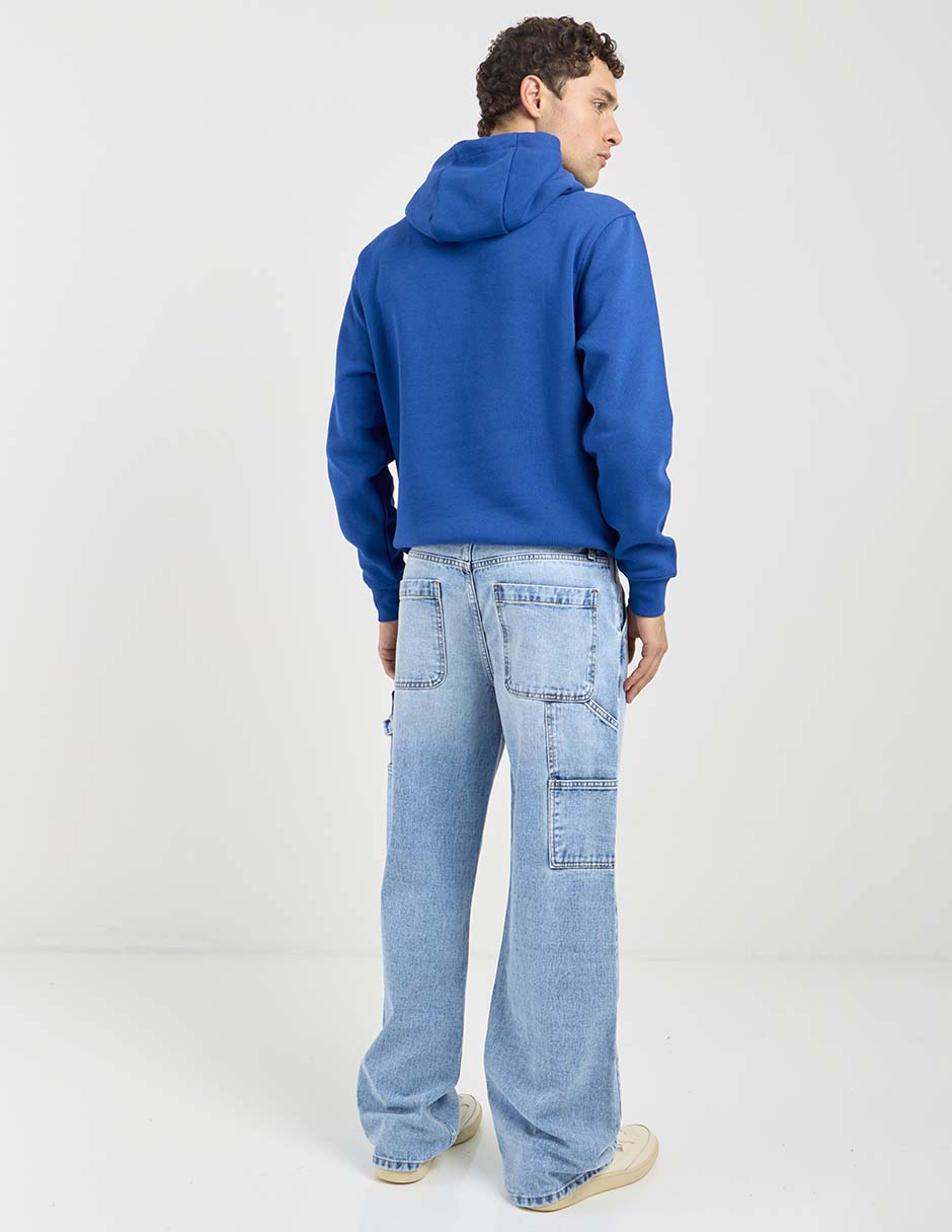 Jeans relaxed straight lavado stone wash para hombre 2