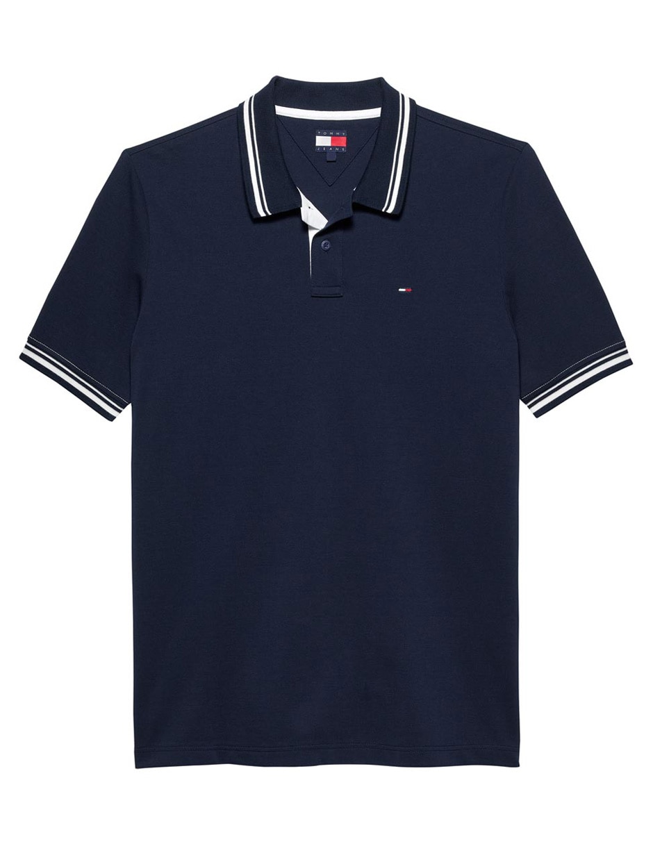 Playera tipo polo Tommy Jeans Classic Flag para hombre Liverpool - Main Image