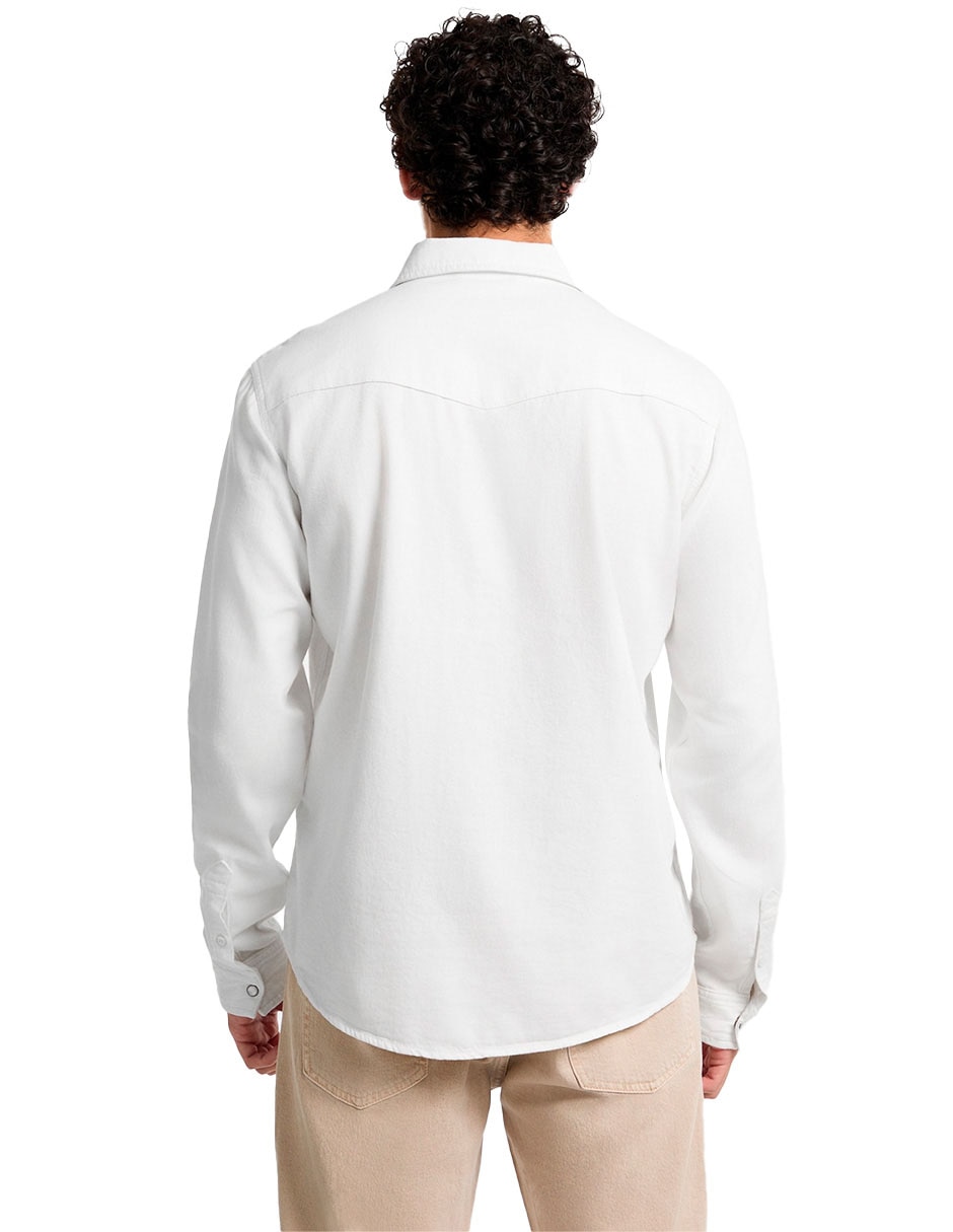 Camisa casual de algodón manga larga para hombre 4