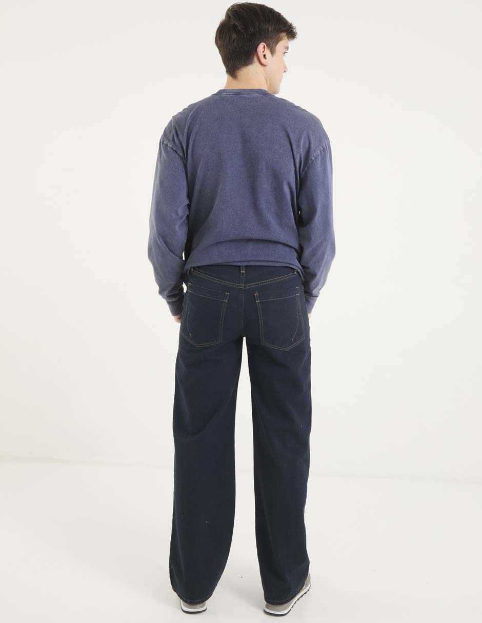 Jeans relaxed lavado obscuro para hombre 2