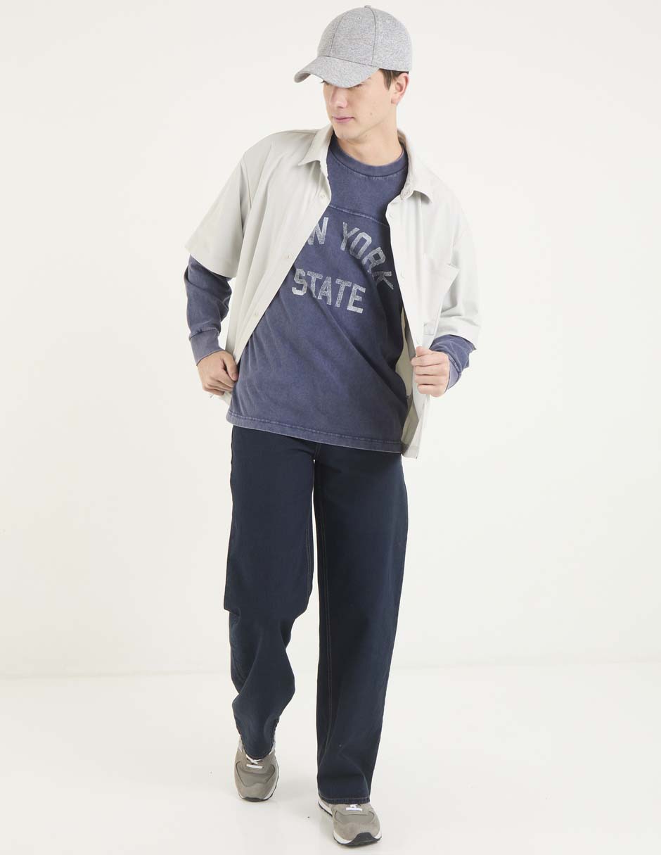 Jeans relaxed lavado obscuro para hombre 3