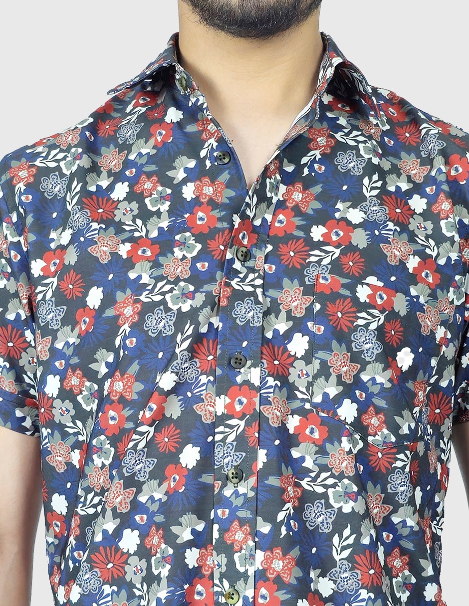 Camisa playa manga corta para hombre 4