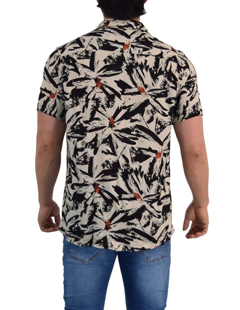 "camisa/sobrecamisa" casual john leopard "de" (si aplica) algodón "manga" corta "para hombre"