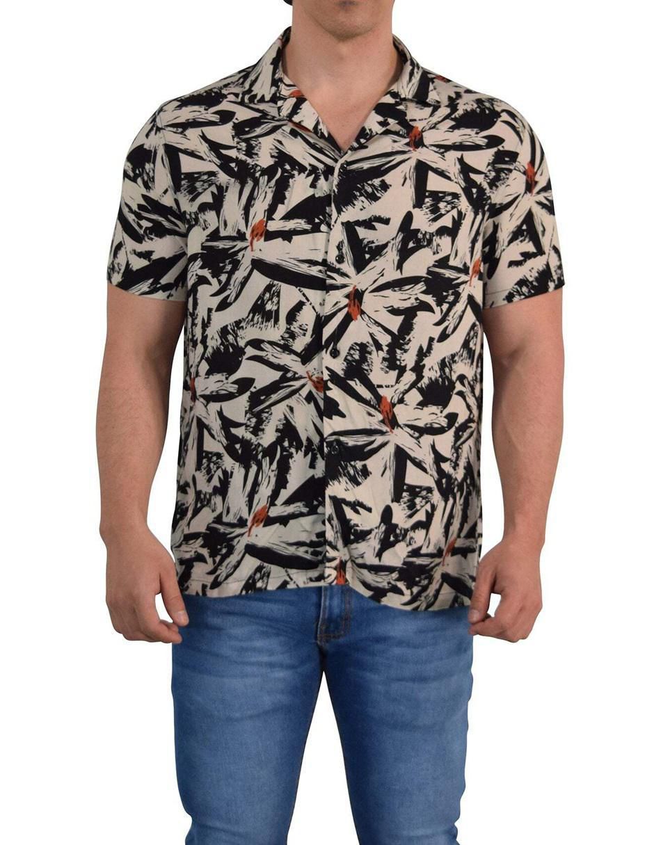 "camisa/sobrecamisa" casual john leopard "de" (si aplica) algodón "manga" corta "para hombre"